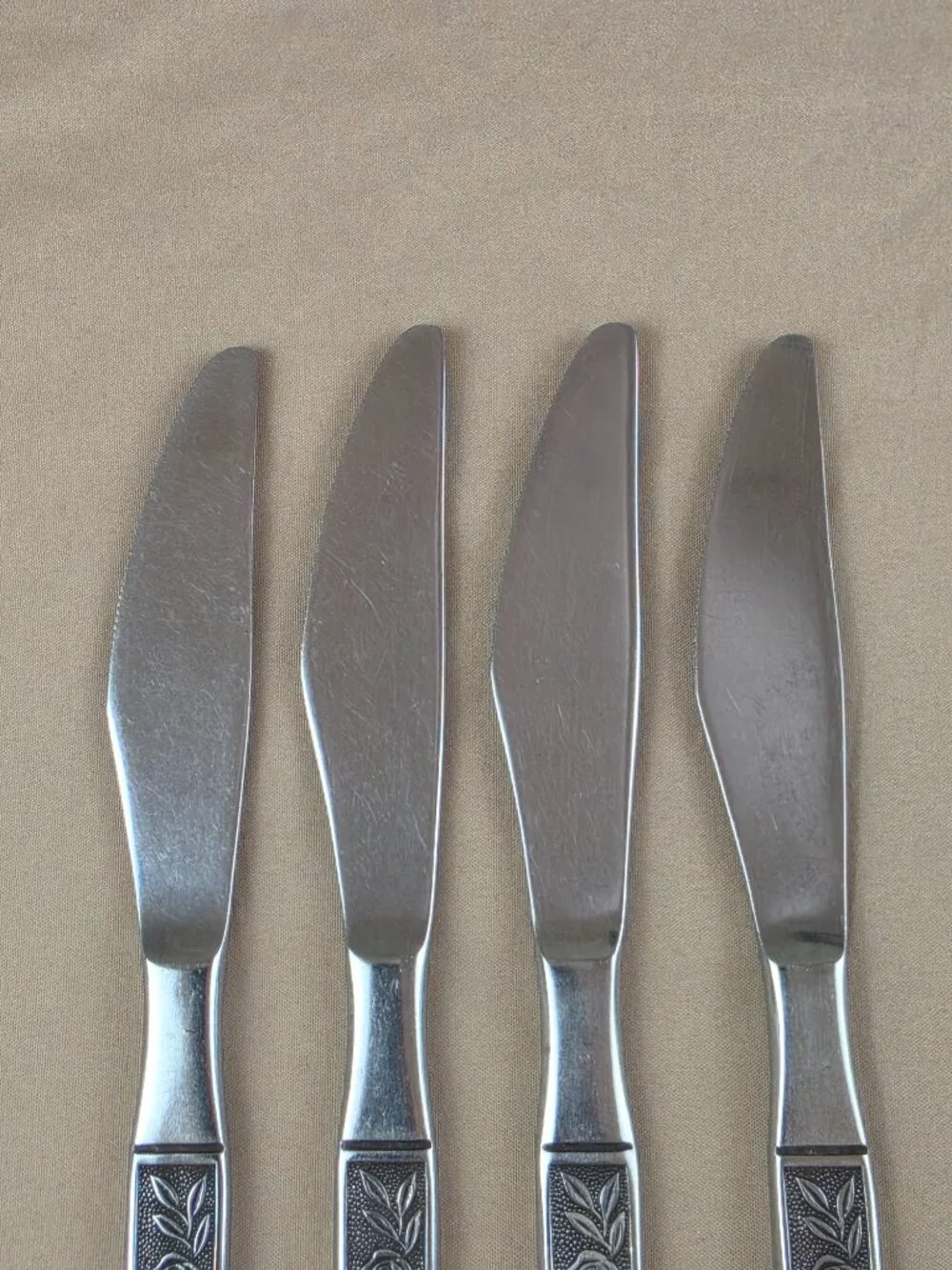 Vtg Interpur MEXICALY ROSE 4 Knives Silverware Flatware Stainless Steel JAPAN